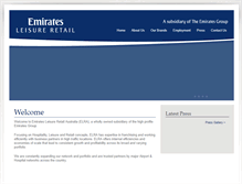Tablet Screenshot of emiratesleisureretail.com.au